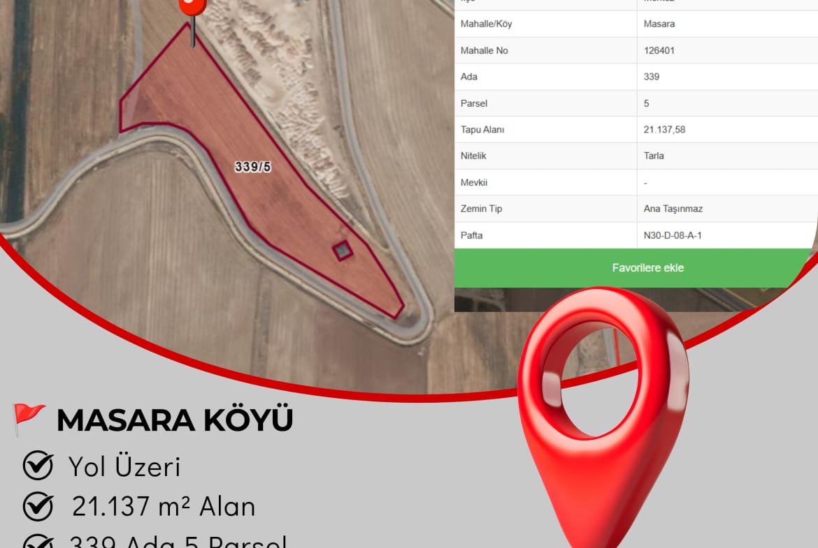 MASARA KÖYÜ SATILIK TARLA